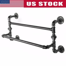 Vintage Industrial Wrought Iron Towel Bar Wall Mounted Towel Holder Towel Hanger