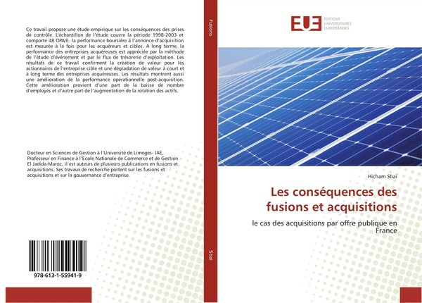 Hicham Sbai | Les ConséQuences Des Fusions Et Acquisitions | Taschenbuch (2013)-image