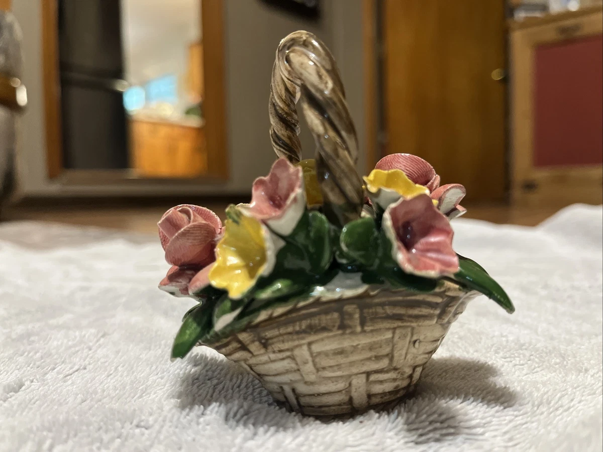 イタリア アンティーク 食器 置物 生花 Italian Porcelain Flowers In Italian Art Pottery for sale | eBay