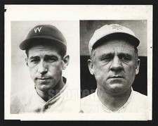 RIVALS! 1924 World Series JOHN McGRAW vs BUCKY HARRIS Vintage Underwood Photo