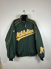 Vintage Majestic Athletics A's Dugout Jacket Size L Zip Up Authentic Collection