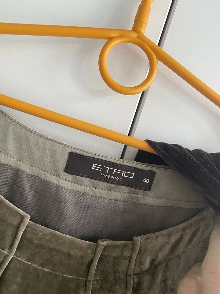 Vestido forrado ETRO Itália viscose/veludo de seda "Paisley" tamanho: 40 com cinto - Imagem 3 de 4