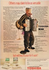 Toshiba 1984 Vintage Print Ad T300 T100 Micro Computers 16.5x10in