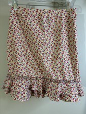 RALPH LAUREN Ditsy Floral Ruffle Hem Skirt 2 VTG Cottage Country