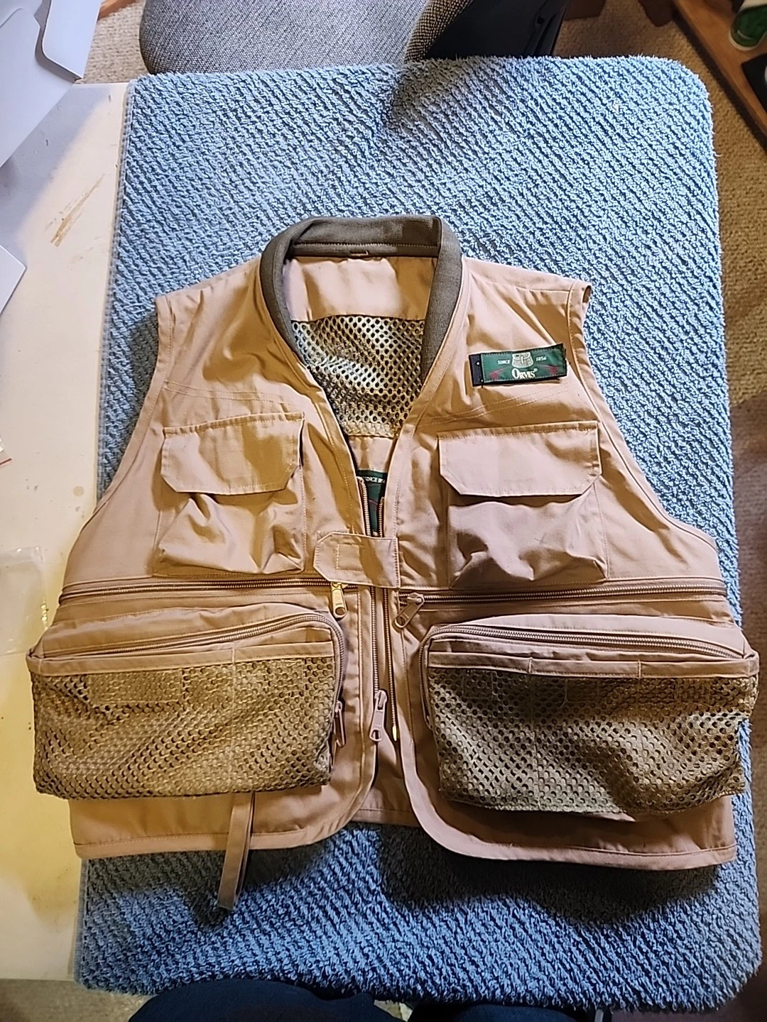 Orvis Full Zip Tan Wading Vest Fly Fishing Hunt Utility Multi Pockets Mens Sz SM
Opens in a new wind