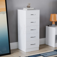 White Chest of Drawers Bedside Table Wardrobe Desk Modern Bedroom Furniture