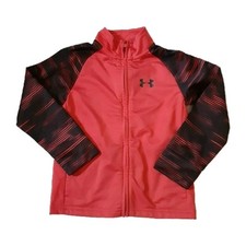 Under Armour Zip Up Sweater Boys Size 5 Red Black