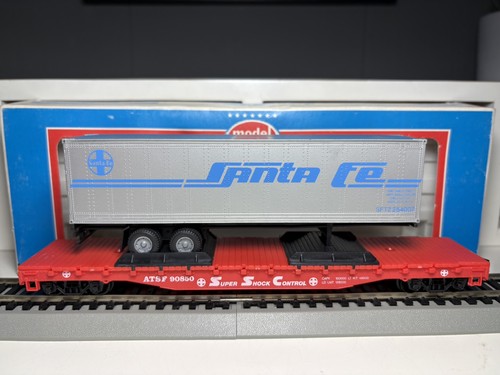 Coche plano modelo Power 6910 HO Santa Fe 50’ con remolque ATSF 90850 SFTZ 254007 | Condition: New