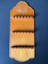 Vintage Wooden Spoon Rack – Holds 18 Souvenir Spoons – 3 Rows 5