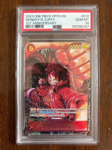 One Piece OP05 Monkey D. Luffy 1st Anniversary ST01-012 English PSA 10