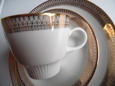 3 Teiliges Kaffeegedeck + Kuchenteller Mitterteich Bavaria Porzellan Goldrand