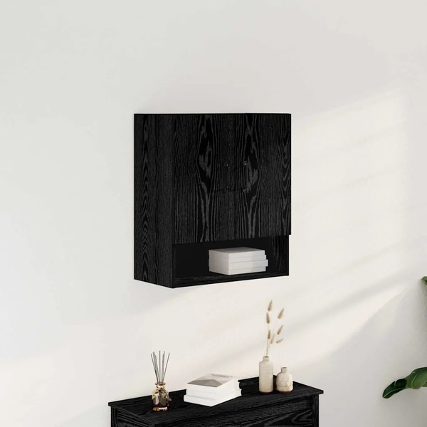 Wandschrank 60 X 30 X 70 Cm Holzwerkstoff Schwarz Eichen-Optik-image
