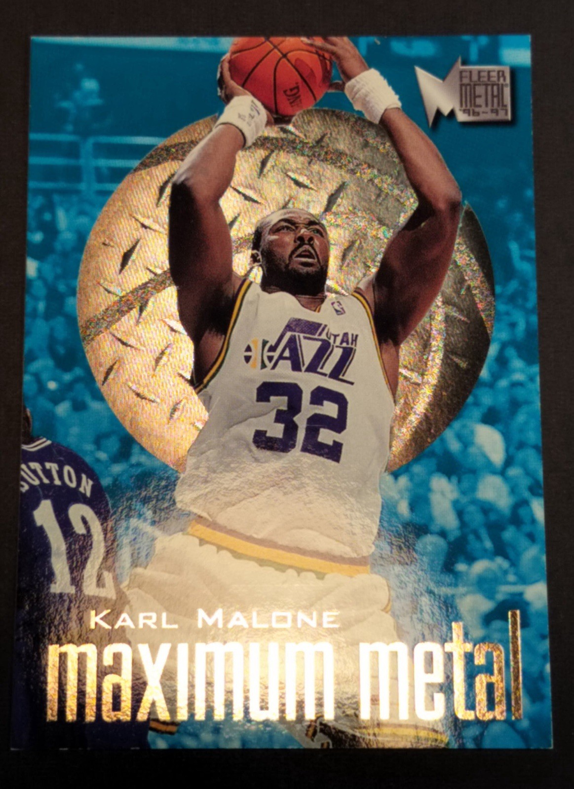 KARL MALONE 1996-97 FLEER METAL MAXIMUM METAL BASKETBALL JAZZ #6