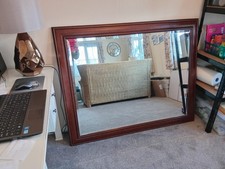 Large Wooden Framed Wall Mirror