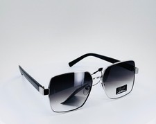 GISELLE 8GSL28212 SILVER BLACK Womens Square Full Rim Sunglasses Grey Lens