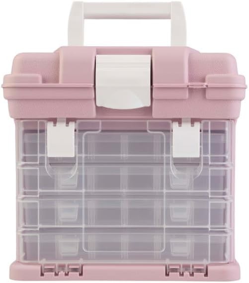 Multi-Compartment Craft and Hardware Organizer Case with 4 R