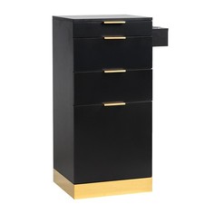 Hair Styling Storage Cabinet with 3 Drawers and 3 Dryer Holders for Barbershop