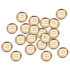 20pcs Metal Sewing Button, 20mm 4 Holes Round Buttons for Clothes, Gold