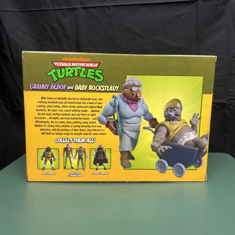 NECA Teenage Mutant Ninja Turtles Granny Bebop & Baby Rocksteady paquete de 2 Foto 3 de 4