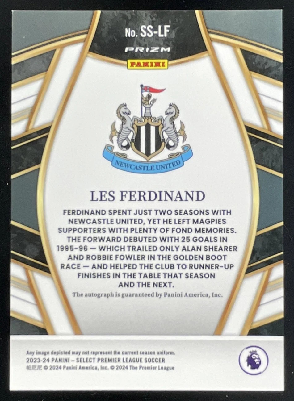 2023-24 Panini Select Premier League Select Signatures #SS-LF Les Ferdinand Auto view 2
