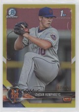 2018 Bowman Chrome Prospects Canary Yellow Refractor 17/75 Jordan Humphreys kf4
