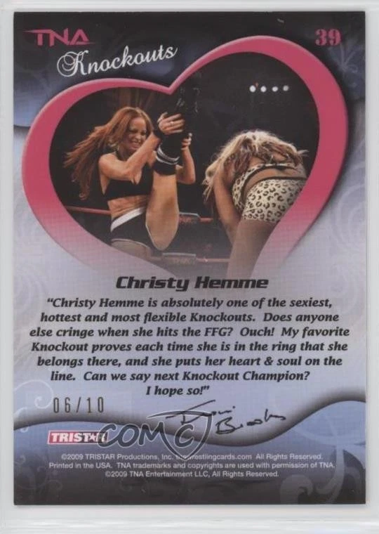 2009 TRISTAR TNA Wrestling Knockouts Gold /10 Christy Hemme #39 - Image 2 of 2