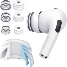 Premium Multi-Flange Eartips for AirPods Pro 1 2 Mixed S, M, L , White