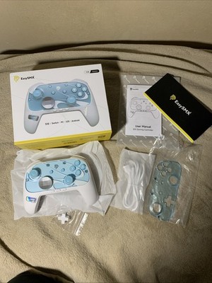 EasySMX S10 White Blue  Gaming Controller Wake-Up  PC Switch 2 Wireless 