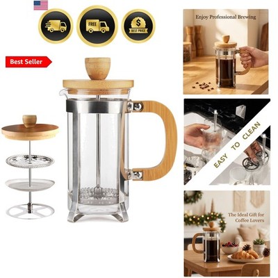 12 oz French Press Coffee/Tea Maker Single Cup Espresso Press Stainless Steel...