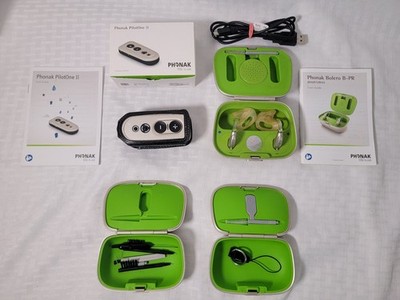PHONAK Bolero B50-PR Hearing Aids, Case, Remote PilotOne, Carry Case, Manuals