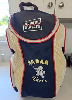 Rowing Blazers x FILA Babar Tennis Bag with DAMAGED / TORN SHOULDER STRAPS read
