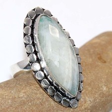 Rainbow Moonstone 925 Silver Plated Ring US 10 Unique Jewelry Fashion Sale JW