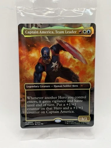 Magic the Gathering Marvel Super Heroes Captain America Team Leader Promo Card