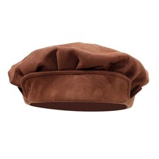 Medieval Beret Cap Men Women Faux Suede Hat Renaissance Festival Costume