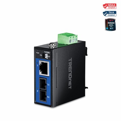 TRENDnet TI-FGSC ,Hardened Industrial 1000BASE-LX Multi-Mode SC Fiber Converter