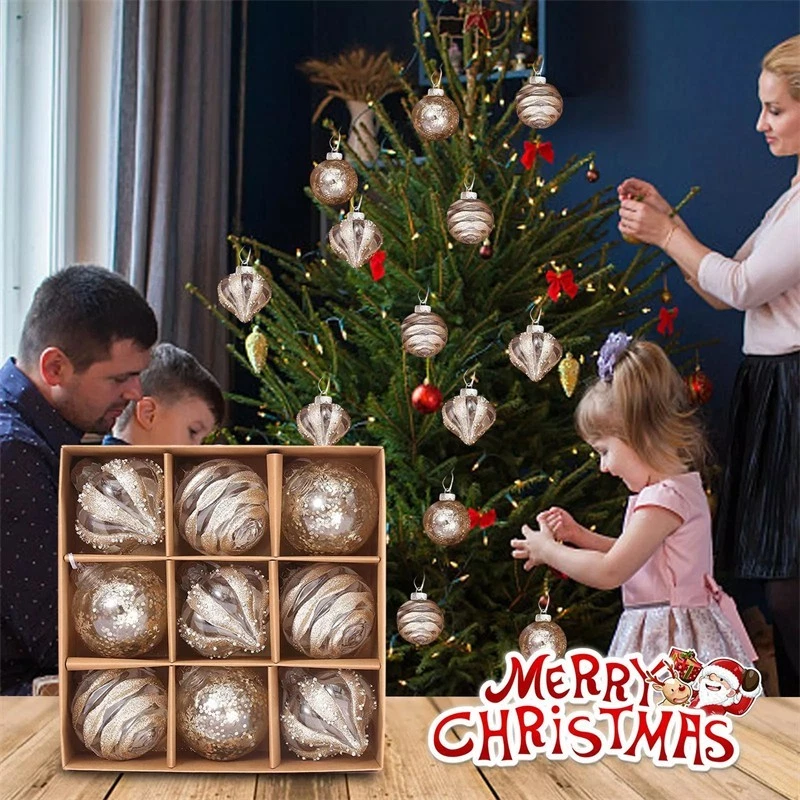 9pcs Christmas Tree Balls Baubles Hanging Ornament Party Xmas Tree Decoration - Image 3 of 4