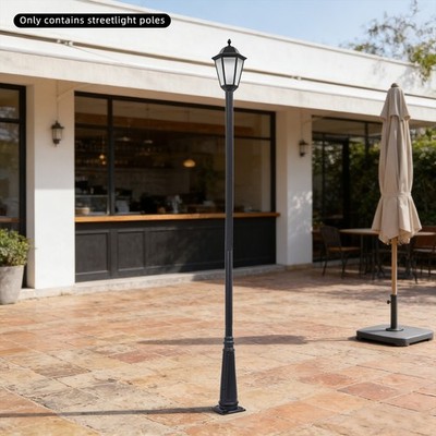 Lamp Post - 122''H Classic Black Outdoor Iron Stable Base - Easy Install New