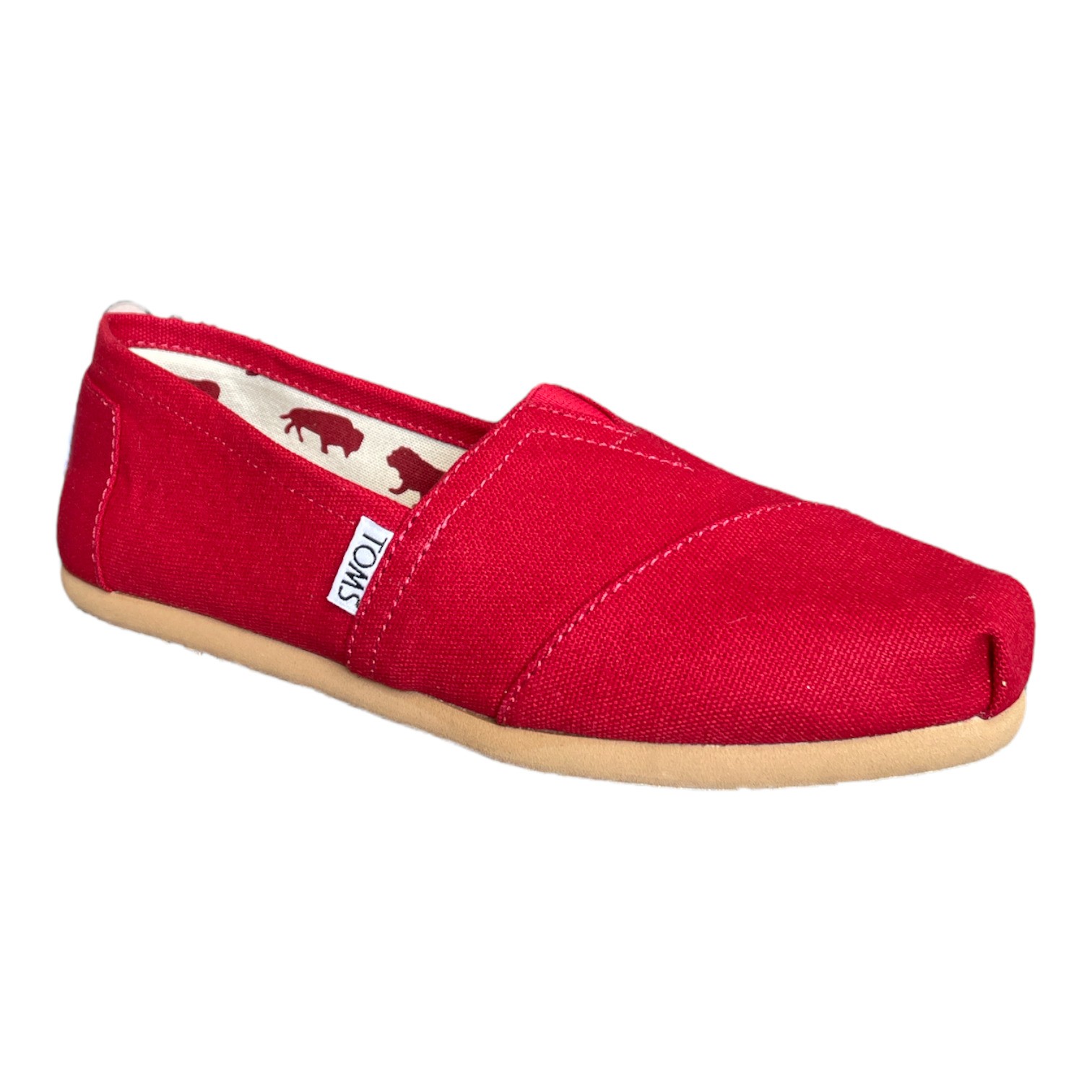 TOMS Womens Classic Slip-On Casual Canvas Flat Shoes Red 95 4890₽
