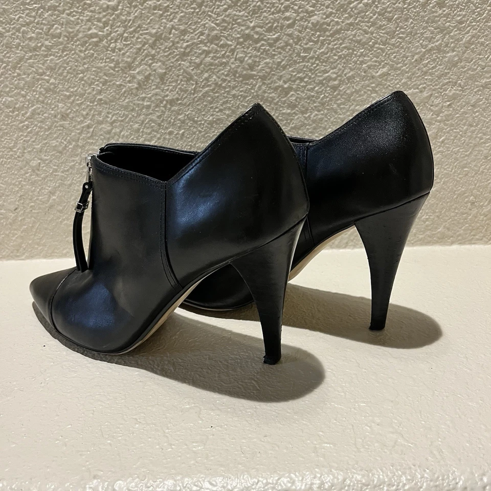 Botines Michael Kors MK Andi Cremallera Mujer 8.5 M Cuero Negro Dinero Antiguo Carrera Foto 3 de 4