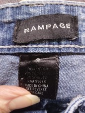Rampage Jeans Womens Size 3 Blue Denim Cotton Acid Wash Straight Leg Flat Front