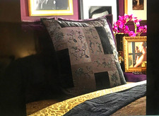 RALPH LAUREN NEW BOHEMIAN BLACK BEADED QUILTED EURO SHAM 1 
