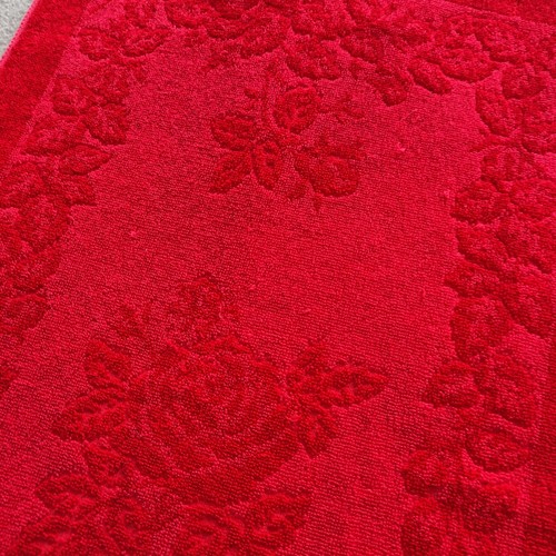 Vintage 60’s 70’s Lipstick Red Sculpted Roses Handtuch Baumwolle USA - Bild 4 von 10