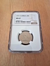 1971 South Africa 20 Cents. NGC MS 67