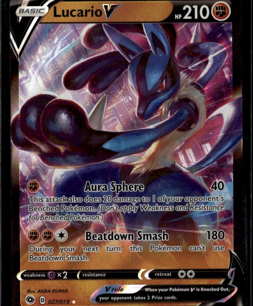 Lucario V 027/073 Non Holo Promo Deck Exclusives 27/73 Fighting Normal Pokemon C