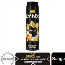 Lynx XL 48-H High Definition Fragrance Gold Body Spray Deodorant, 200ml