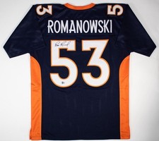 Bill Romanowski Signed Denver Broncos Custom Jersey XL (Beckett)