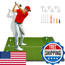 Fanlito 3-in-1 Golf Schlagmatte 5X4Ft Dicke Golf Übungsmatte Ausrichtungslinie