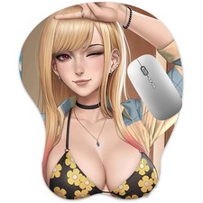 3D Mousepad Oppai Mouse pad with Wrist Rest Pain Relief Anime Manga pad Kitagawa