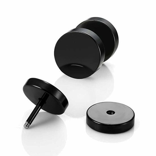 Pendientes de perchero de 3 mm-14 mm para hombres y mujeres calibres sintéticos túnel de oreja pendientes de acero inoxidable - Imagen 5 de 8
