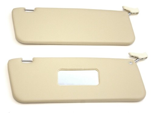 Mercedes SL R107 Sunvisor Sonnenblenden Sonnenblende Set Paar Creme mit Halter - Bild 3 von 3